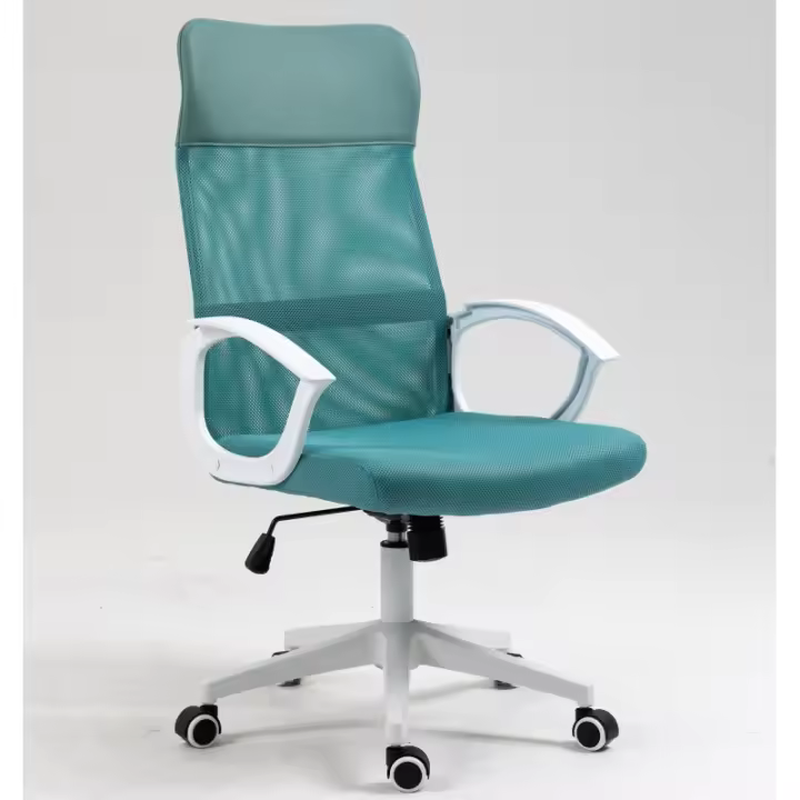Sillón de oficina VELA, respaldo en malla y asiento tapizado - 1
