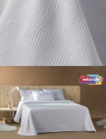 Estoralis | Colcha Jacquard | Modelo ONDAS | Disponible en Varias Medidas | 30% Algodón y 70% Poliéster - details 1