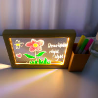 Tablero De Mensajes Rewritable Con Luz Nocturna USB Transparente Decoración De Habitación Lámpara De Escritorio Ornamento Regalo - details 4