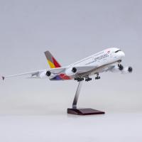 Modelo De Avión Asiana Airbus A380 47CM Escala 1/160 Con Luces LED Y Ruedas Juguete De Avión Metal Para Coleccionistas - details 0