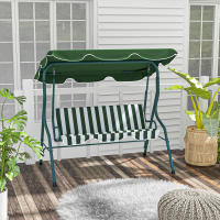 Outsunny Columpio de Jardín de 2-3 Plazas Balancín de Exterior con Toldo Ajustable en Ángulo Impermeable y Marco de Acero para Patio Balcón 170x110x153 cm - details 1