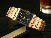 Reloj De Hombre WWOOR Oro Cuadrado Marca Top Lujo Reloj De Pulsera Acero Inoxidable Impermeable Movimiento De Cuarzo Romano - details 20