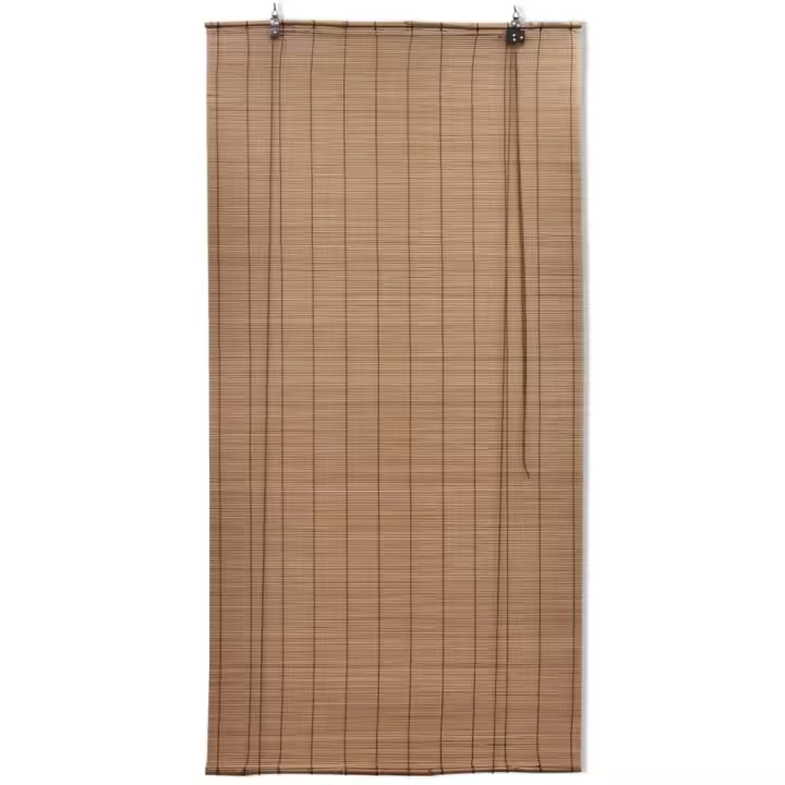 Estor enrollable de bambú 2 unidades marrón 100x160 cm - 1