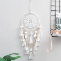 Blanco hecho a mano macrame Dreamcatcher con borlas decoración Boho circular Dreamcatcher para la decoración de pared, niños dormitorio, Decoración el hogar - details 0