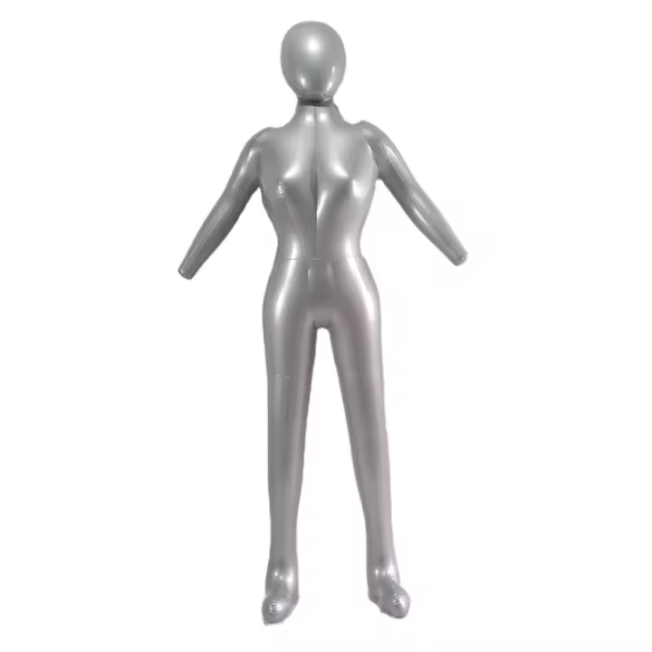 Mannequín Inflable De Mujer Completo Torso Modelo De Vestido Silver Material PVC Tamaño H165cm Estilo Stander - 1