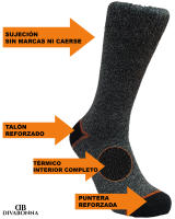 DEBEKOR 6 PARES Calcetines Térmicos Hombre - Calcetines Trabajo Hombre - Calcetines Senderismo Antiampollas – Calcetines Trekking - Calcetines Reforzados Algodón - details 3