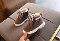 Botas De Invierno Para Niños Lona De Algodón Interior De Peluche Estilo Infantil Zapatos Para Niñas Y Niños Bebé Todoterreno Antideslizante Talla True round Toe Lazo De Cordón Material De Suela De Goma - details 9