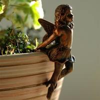 Decoración De Resina Para Jardín Fae Girl Colgante De Taza Combinación De Flor Borde De Canasta Ornamento Para Maceta - details 2
