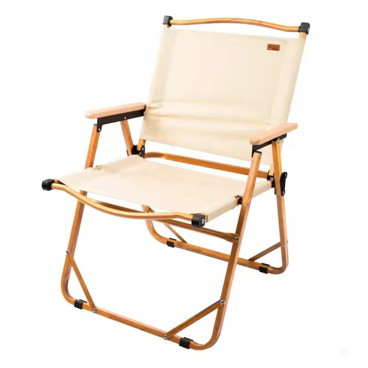 Silla de camping Aktive Camping plegable crema/ocre 77x41x51 cm - 1