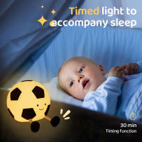 Lámpara Nocturna De Silicona De Fútbol Recargable Con 3 Niveles De Iluminación Dimmable Para Decoración De Habitaciones Luz De Noche Para Dormitorio Con Botón De Encendido Y Apagado - details 4