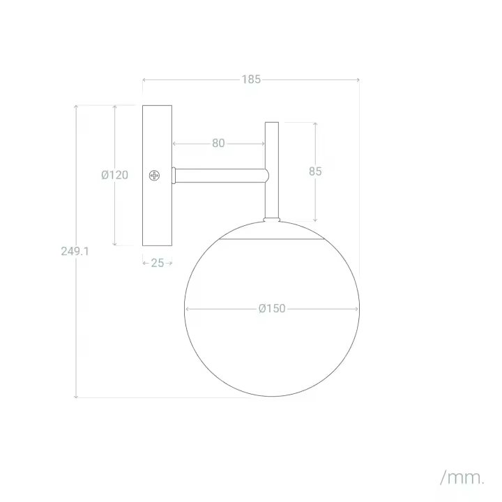 Ledkia Lámpara de Pared Metal y Cristal Pardo Dorado - 1