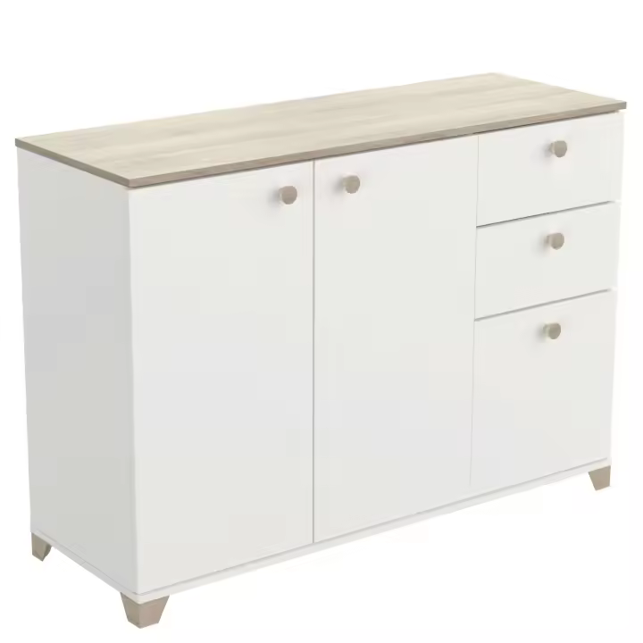Miroytengo Aparador Izzy Salón Comedor Blanco Mate y Roble Kronberg 82x120x42 Cm - Diseño Moderno y Elegante - 1