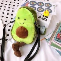 Bolso de hombro de peluche suave con forma de aguacate y cremallera. - details 2