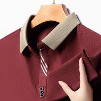 Camisa Polo Hombre Verano Transpirable Estilo Casual Basic V-cuello Ligera De Color Sólido Para Ropa Deportiva Y Diaria - details 6