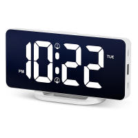 Reloj De Alarma Digital Con Luz Ambiental RGB Y Cargador USB Reloj Electrónico Dimmable Para Mesa/Muro Mostrador De Tiempo Semanal - details 0