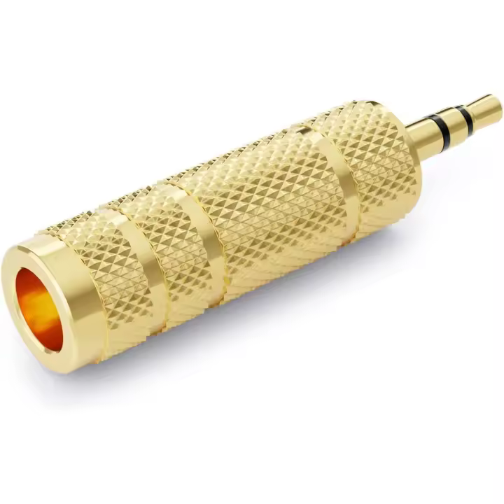 FGNS Adaptador Audio 3,5 mm Macho a 6,35 mm Hembra, Adaptador de Auriculare, Convertidor TRS de Audio Estéreo de Jack para Teléfono Móvil Smartphone Tablet PC Notebook Ordenador Receptor HiFi Amplificador - 1