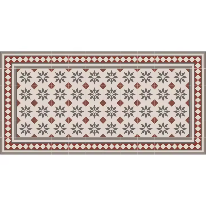 Viniliko, Alfombra de vinilo de alta calidad, modelo Jolie, estilo baldosas vintage, disponible en medidas 50x100 - 1