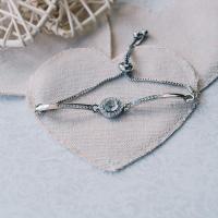 Pulsera DE LA Amistad con Halo bañada en plata, elegant y pulsera de Diamantes, versión Cora de la pulsera de Novia con incostumbres de Diamantes - details 1