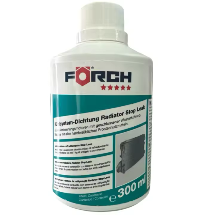 Sellador Fugas radiador  - Tapafugas FÖRCH 5* 300ml - Para Motores de Combustión con Sistema de Refrigeración por Agua Cerrado - Para Radiadores, Intercambiadores de Calor y Bombas de Agua con escapes - Marca FORCH - 1