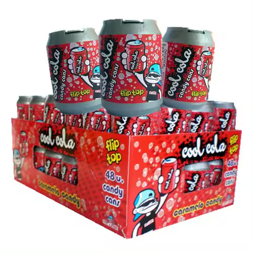 Cool Cola Top Candy 48 unidades - SIN GLUTEN latas refresco de caramelo comprimido - 1