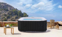 Arebos Spa Hinchable Bañera de Hidromasaje | Cuadrada | Interior y Exterior | 154x154cm | 4 Personas | 130 Chorros de Masaje | 600 L - details 0