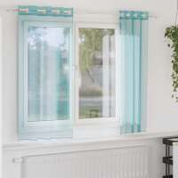 vidaXL Cortinas de gasa con ojales 2 uds 140x140 cm en color Negro/Morado/Marrón y más | protección solar decorativa para ventanas hogar oficina dormitorio fácil de instalar - details 4