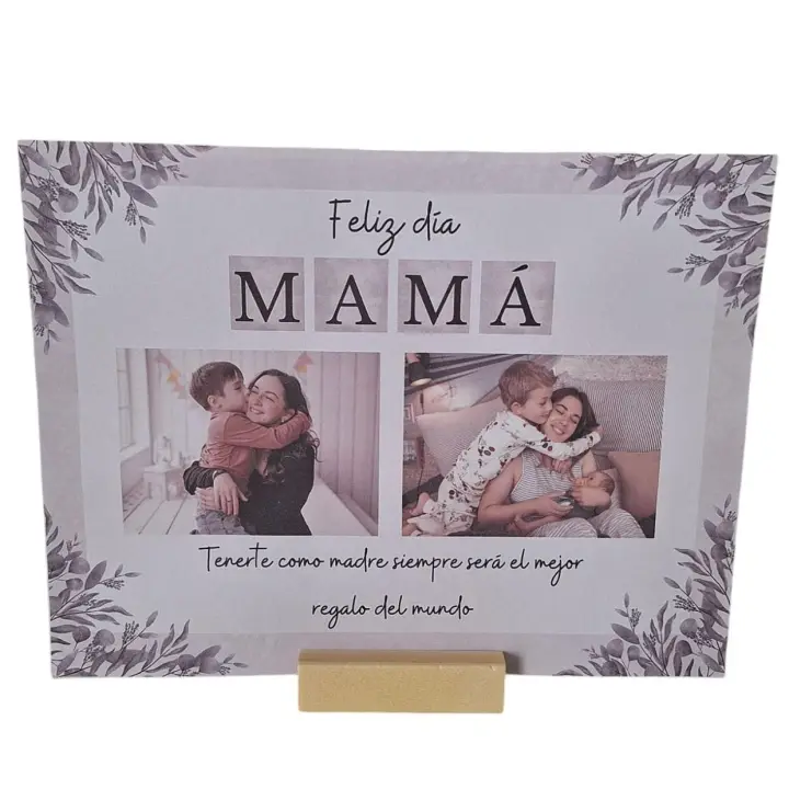 Placa con fotos y frase para mamá - Regalo para el día de la madre - Regalo para mamá/abuela - Leer descrpción - Presentada en caja de regalo - 1