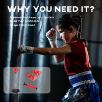 HOMCOM Saco de Boxeo de Pie Punching Ball con Altura Ajustable en 4 Niveles 126-144 cm Base Rellenable y Guantes de Boxeo para Adultos y Adolescentes - details 4