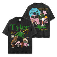 Camiseta De Manga Corta Para Hombre Estampada De Tyler the Creator Estilo Hip Hop Americano Cuello Redondo Suéter Respirable Y De Secado Rápido - details 4