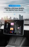 Protector De Marco De Pantalla De Silicona Para Tesla Model Y 3 2021-2024 Accesorios De Interior Del Coche Para Console Central - details 0