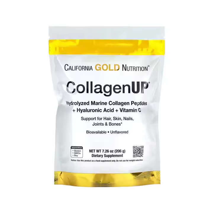 CollagenUP, Colágeno marino hidrolizado con ácido hialurónico y vitamina C, Sin sabor, 206 g de California Gold Nutrition - 1