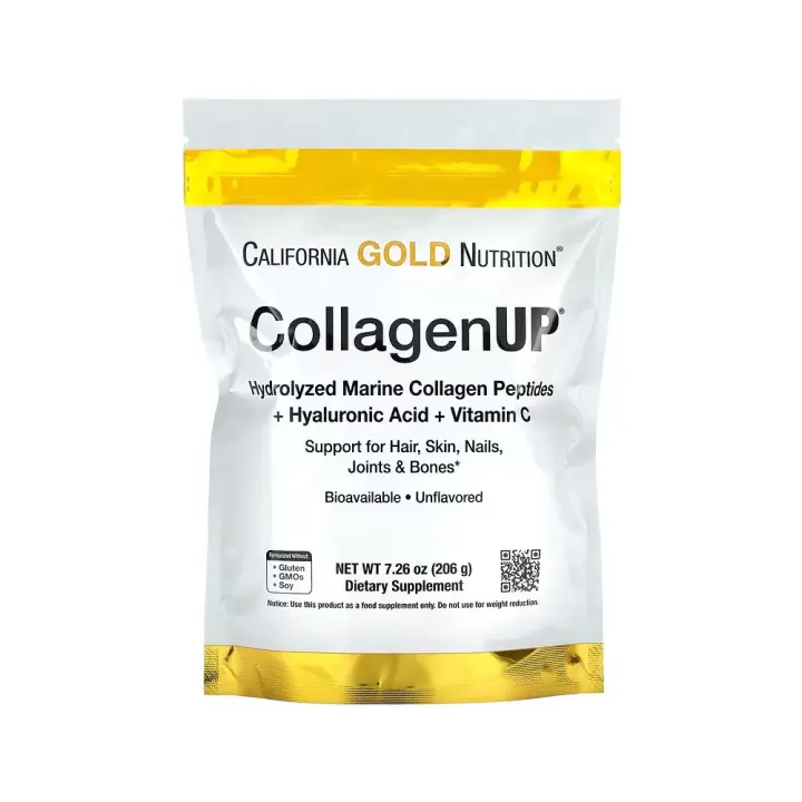 CollagenUP, Colágeno marino hidrolizado con ácido hialurónico y vitamina C, Sin sabor, 206 g de California Gold Nutrition - 1
