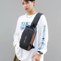 Bolsa De Pecho Para Hombre Antirrobo Casual Deportiva Pequeña Bandolera Motociclista Trendy Material Oxford Cierre De Cremallera - details 8