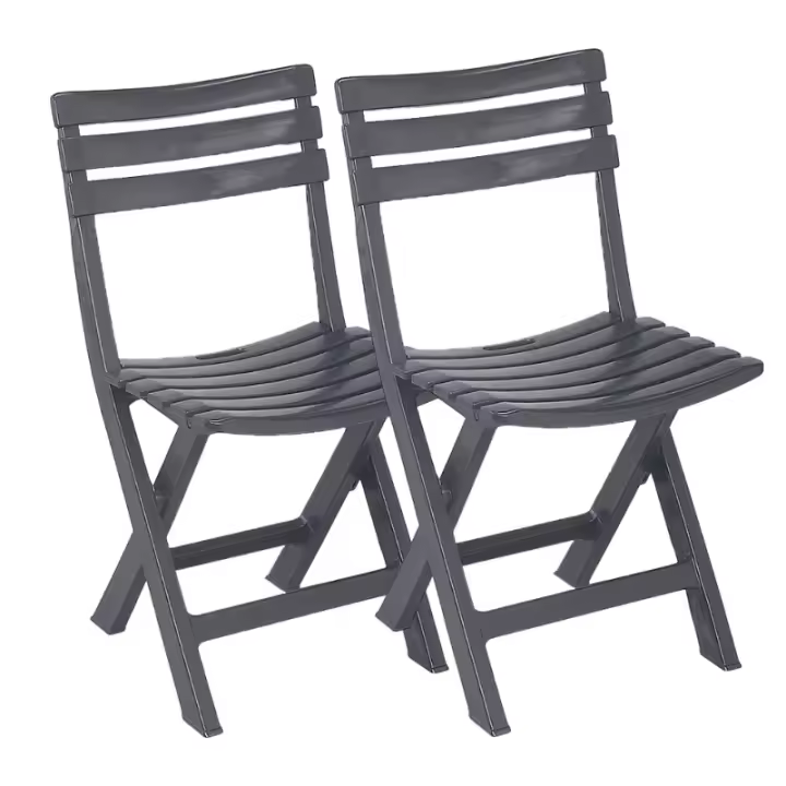 LILI HOME Pack de 2 Sillas Plegables de Hierro y Lona | Resistentes y Versátiles Medidas: 48 cm (ancho) x 44 cm (fondo) x 72 cm (alto) Su diseño funcional las hace ideales para interiores y exteriores, perfectas para jardín, terraza, balcón, camping o reu - 1