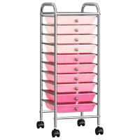 vidaXL Carrito de Almacenaje Portátil 10 Cajones Plástico Compras Color Blanco,  Multicolor,  Negro y mas - details 3