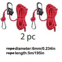2pcs Ajustador De Cordón Para Tienda De Campaña 6mm 5m Cuerda Reflectante Para Atar Con Resorte Pulleyo Rápido Para Sombra - details 10