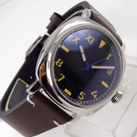 Reloj Automático Tandorio 42mm NH35A 20bar Dial Negro Calífornia Cristal De Zafiro Corona Ajustable Cuarzo Polido Cuero Negro - details 11