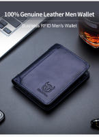 BULLCAPTAIN Cartera De Cuero Genuino Para Hombre Pequeña Monedero RFID Con Portatarjetas Y Bolsillo Para Monedas Calidad Superior - details 1
