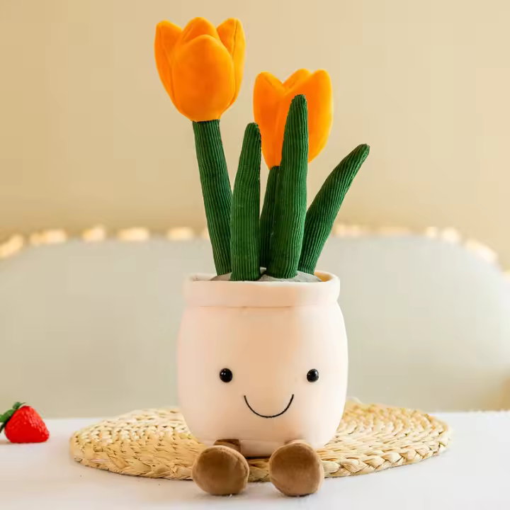 Juguete De Peluche De Tulipán Plant 1 Suave Relleno De Algodón PP Decoración De Librería Creativa Juguetes Para Niños De 3-6Años - 1