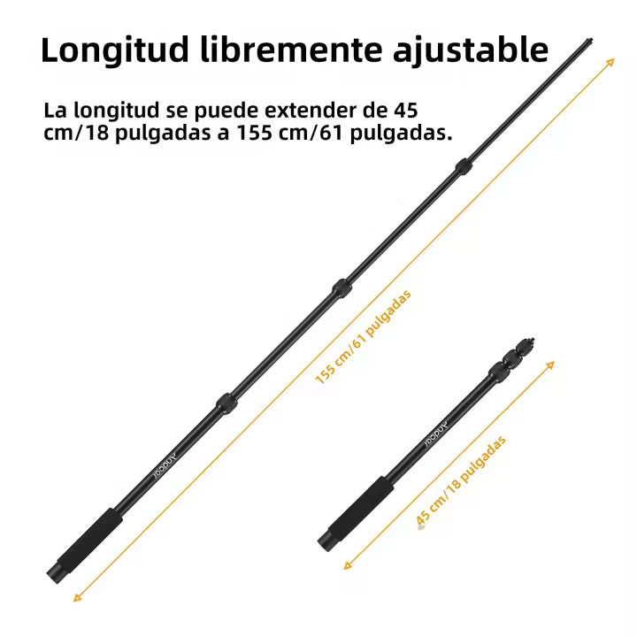 Andoer Soporte De Micrófono Portátil Extensible Con Tornillo De 1/4 Y Empuñadura De Esponja Con Bloqueos De Giro Para Fotografía Y Estudio De Video - 1