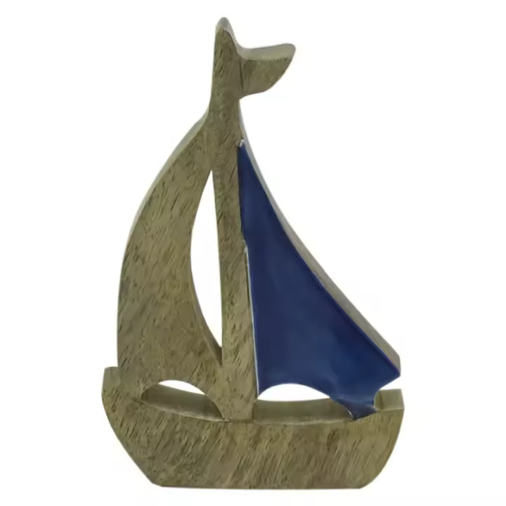 Signes Grimalt ORIGEN Home Decor Barco De Madera Marinero 18x12x3cm Marrón - Figura de Modelismo de Barcos 32709 - 1