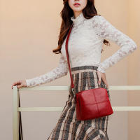 Bolso De Hombro Para Mujer Vintage En Piel Suave PU Color Sólido Cuadrado Bolsa Cruzada Para Mujer Madura Nuevo Gran Mensajero - details 4
