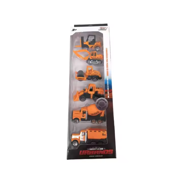 Set 6 Vehículos Construcción Die Cast Juguetes MODELMOVIL - 1