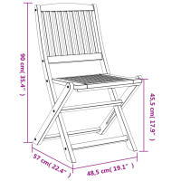 vidaXL Sillas de jardín plegables 2 uds madera acacia 57x48,5x90 cm - details 7