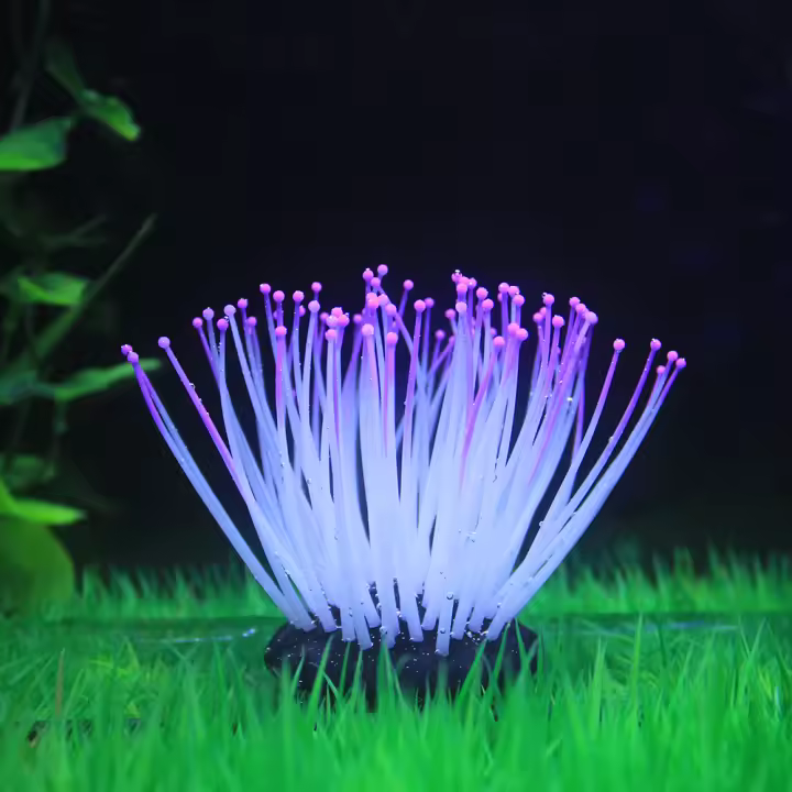 Adorno Acuático De Silicona Para Acuario Decoración De Plantas Coral Iluminado Ornamento Submarino Accesorios Para Decoración De Tanque De Peces - 1