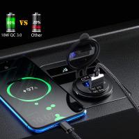Enchufe De Carga USB 12V 48W Impermeable Con Puerto Tipo C Y QC3.0 Para Coche Barco Marina Camión DaierTek Con Voltímetro LED Azul - details 3