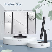 Espejo De Maquillaje Plegable Con Pantalla Táctil LED Y Soporte Ajustable Recargable Por USB Magnificación 1x/2x/3x Ilumina Tu Belleza - details 3