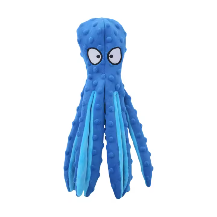 Juguete De Octopus Squeaky Para Perros Interactivo Sin Relleno De Peluche Juguete Masticable Con Papel Grueso Para Pequeños Y Medianos Perros Color Azul Verde Naranja Morado - 1