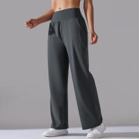 Pantalones Rectos De Pierna Ancha Para Mujer Casual Pantalones De Oficina Cintura Alta Holgados Para Danza Leggings Sin Costuras De Nylon - details 48