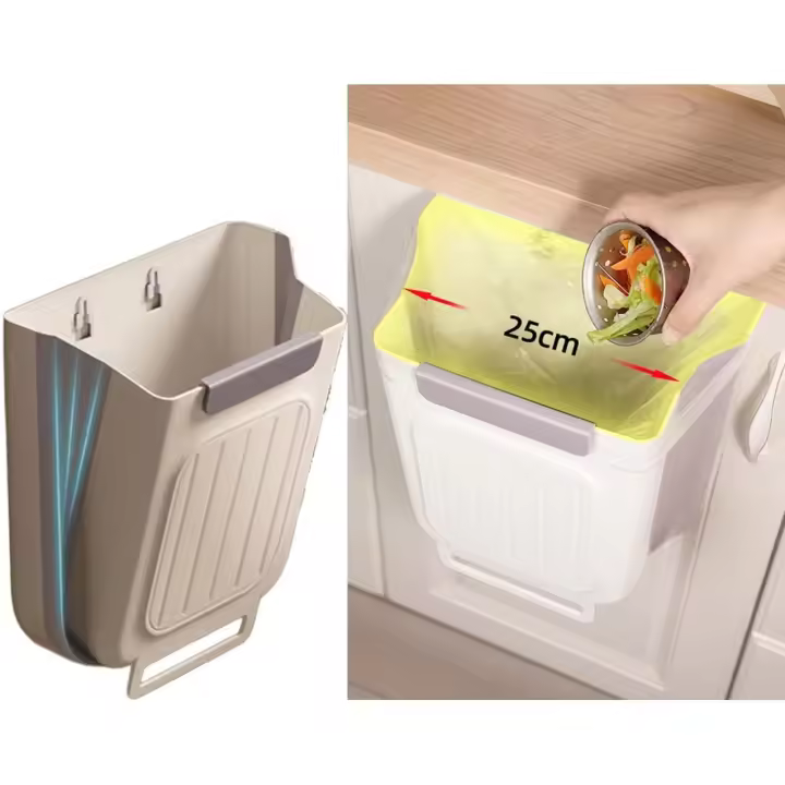 Cubo de basura de cocina, cubo de basura colgante pequeño, cubo de basura de cocina plegable, cubo de basura de cocina de plástico debajo del fregadero, cubo de basura de encimera - 1